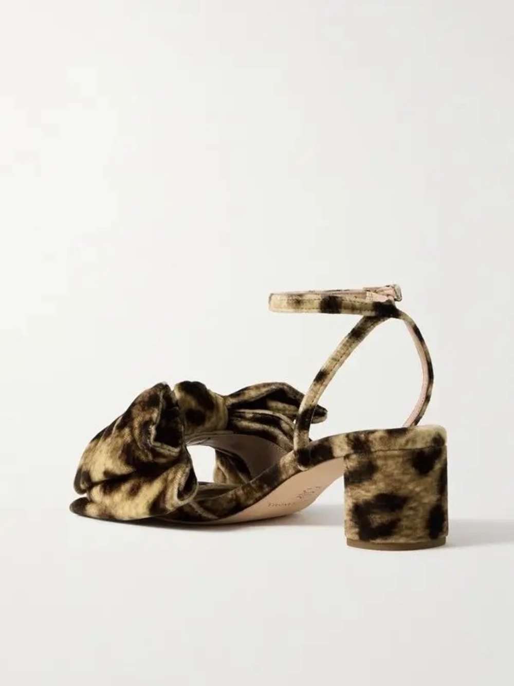 Leopard Print Bow Block Heel Sandals - Women's - Picture 6 of 9